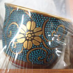 九谷焼 良山 青粒 煎茶器揃 未使用品 / 急須 湯冷まし 湯呑５客 G-2473の画像