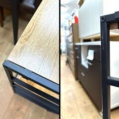 ♪木目×ブラック♪オシャレなウッドシェルフ♪の画像