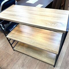 ♪木目×ブラック♪オシャレなウッドシェルフ♪の画像