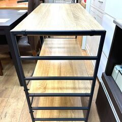 ♪木目×ブラック♪オシャレなウッドシェルフ♪の画像