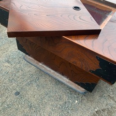 囲炉裏 炉端 炭 座卓 火鉢 天然木 インテリア家具 囲炉裏机 古民具 アンティークの画像