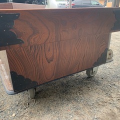 囲炉裏 炉端 炭 座卓 火鉢 天然木 インテリア家具 囲炉裏机 古民具 アンティークの画像