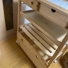 木製キッチンワゴン キャスター付きの画像