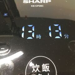 SHARP/シャープ 炊飯器 KS-CF05C-B 2021年製 3合炊 ブラック/黒 動作確認済 25k菊NSの画像