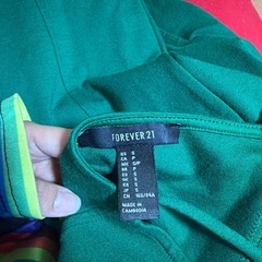 FOREVER21グリーンキャミワンピース Sの画像