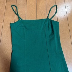 FOREVER21グリーンキャミワンピース Sの画像