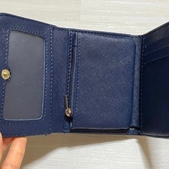 コンパクト　三つ折り財布　紺色　ネイビーの画像
