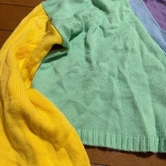 SHEIN マルチカラー クロップドカーディガンLの画像