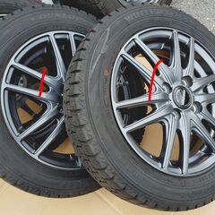 🔴山口市、155/65R14軽四アルミ冬2021年4本¥25000🔴バリ山・美品❗🔴100mm・4穴・イン45・ダンロップの画像