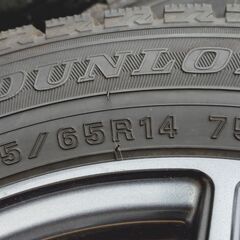 🔴山口市、155/65R14軽四アルミ冬2021年4本¥25000🔴バリ山・美品❗🔴100mm・4穴・イン45・ダンロップの画像