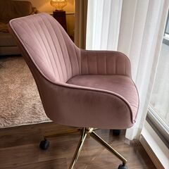 エルドラド デスクチェア ピンク(Francfranc)　幅530×奥行540×高さ800～875mmの画像
