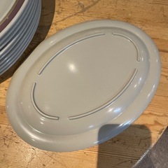 【引き取り限定】中古品　メラミン　長丸皿　10枚セットの画像