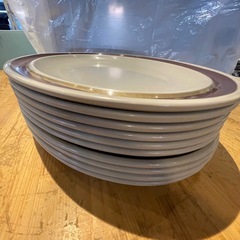 【引き取り限定】中古品　メラミン　長丸皿　10枚セットの画像