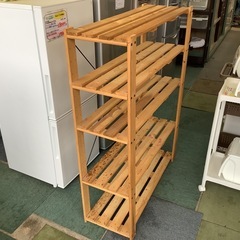 【リサイクルサービス八光】幅90cm　木製4段　スノコラックの画像