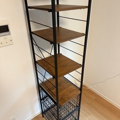 エアリゾーム スリムキッチンボード　ライトブラウン×ブラック キッチンラックの画像