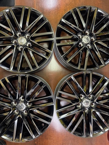 210系クラウンアスリート　ブラックスパッタリングホイール　4本　【屋内保管】