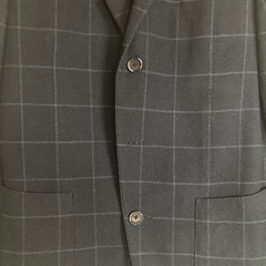 CARUSOカルーゾウールカシミアアンゴラネイビー チェックテーラードジャケットの画像