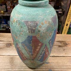 花瓶 壺 素焼き オリエント模様の画像