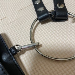 スマホショルダーバッグ　クロコダイル　黒　3連リング　ミニ財布　ミニポーチの画像