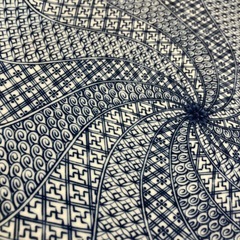 A2511-196 たち吉 捻祥瑞 大皿 染付 十六弁輪花皿 中古美品の画像