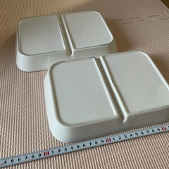 仕切り　プレート　四角　白いお皿　２枚の画像
