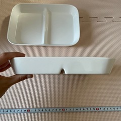 仕切り　プレート　四角　白いお皿　２枚の画像