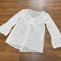 ⑥青タンクトップ&ホワイトレース　Mサイズの画像