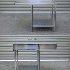 ≪zyt2557ジ≫ マルゼン ステンレス製 ソイルドテーブル 幅110cm 奥行70cm 食洗機用作業台/業務用/中古厨房機器/宮城県仙台市 71029-01の画像