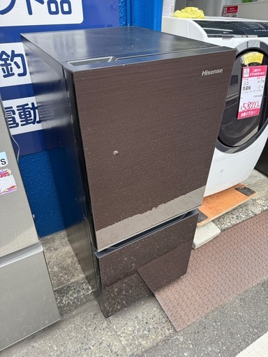 2022年製　ハイセンス　135L 冷蔵庫　ガラスコーティング　HR-G13C-BR