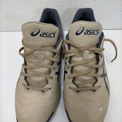 アシックス ゴールドステージ トレーニングシューズ 26.5cm ベージュ 野球 練習用 スパイク代替 室内 外練習 軽量 クッション性　251113-5Aの画像