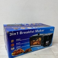 M【未開封品】3in1多功能トースター 2枚焼きオーブントースター＆コーヒーメーカー＆グリル一体型｜上下ヒーター搭載・温度調整可能・タイマー機能付き・朝食からバーベキューまで対応 キッチン家電の画像
