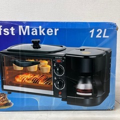 M【未開封品】3in1多功能トースター 2枚焼きオーブントースター＆コーヒーメーカー＆グリル一体型｜上下ヒーター搭載・温度調整可能・タイマー機能付き・朝食からバーベキューまで対応 キッチン家電の画像