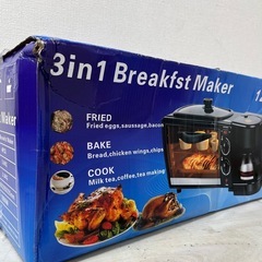 M【未開封品】3in1多功能トースター 2枚焼きオーブントースター＆コーヒーメーカー＆グリル一体型｜上下ヒーター搭載・温度調整可能・タイマー機能付き・朝食からバーベキューまで対応 キッチン家電の画像
