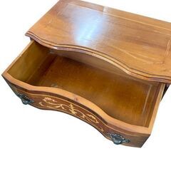 イタリア 木製 2段チェスト 象嵌細工 猫脚 家具 アンティーク インテリア 札幌 東区の画像