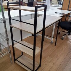 ★リユースのサカイつくば店★TK7269  収納棚付デスク アイボリー H101×D44×W100 クリーニング済みの画像