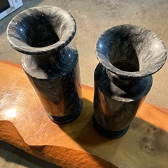 今週限定！大理石 花瓶 壺 山水彫刻 約56cm 14.4kgの画像