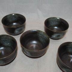 [1712] 月うさぎ 茶菓揃 菓子鉢 お盆 湯呑み 7点セット トレイ 兎の画像