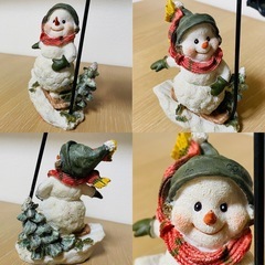 アンティーク　スノーマンの置きもの　キャンドル　クリスマスの画像