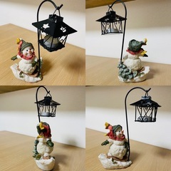 アンティーク　スノーマンの置きもの　キャンドル　クリスマスの画像