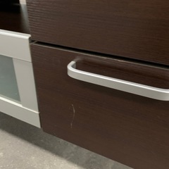 キャスター付きテレビ台　ブラウン　の画像