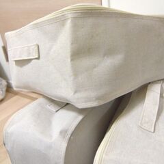 無印良品　ポリエステル綿麻混　ソフトボックス【4個セット】角型　小　３５×３５×１６ｃｍ　の画像