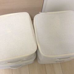 無印良品　ポリエステル綿麻混　ソフトボックス【4個セット】角型　小　３５×３５×１６ｃｍ　の画像