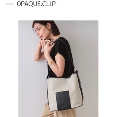 美品 キャンバス調合皮 ワンハンドル ショルダーバッグの画像