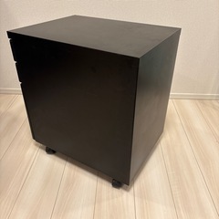 【譲ります】黒色 3段引き出しデスクワゴン キャビネット オフィスワゴン サイドワゴンの画像