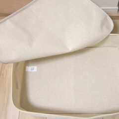 無印良品　ポリエステル綿麻混　ソフトボックス　衣装ケース約幅５９×奥行３９×高さ１８ｃｍ　の画像