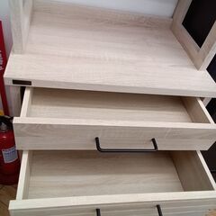 ★リユースのサカイつくば店★TK7273 ラフィカ キッチンラック ベージュ H180×D40×W60 クリーニング済みの画像