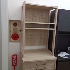 ★リユースのサカイつくば店★TK7273 ラフィカ キッチンラック ベージュ H180×D40×W60 クリーニング済みの画像