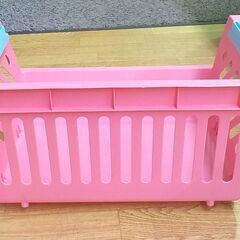 スタッキングバスケット プラスチック 積み重ね可能 3個セット おもちゃ収納箱 ピンク 西岡店の画像