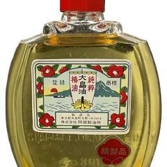 阿部製油所 昭和レトロ デッドストック 椿油 大島油 チラシ 元箱付 ガラス瓶 108ml アンティークの画像