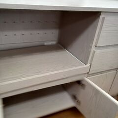 ★リユースのサカイつくば店★TK7275  レンジ台 アイボリー H90×D47×W120 クリーニング済みの画像